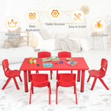 NNECW Kids Table and Chairs Set for Children Reading Red