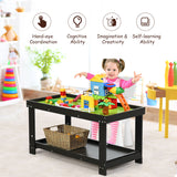 NNECW Wooden Kids Activity Table with Storage Shelf and Removable Tabletop