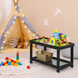 NNECW Wooden Kids Activity Table with Storage Shelf and Removable Tabletop