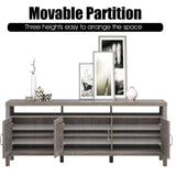 NNECW Rattan TV Stand with 3 Rattan Doors for Living Room