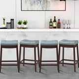 NNECW Backless Nailhead Bar Stool with Counter Height for Dining Room-Coffee