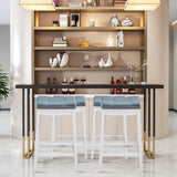 NNECW Backless Nailhead Bar Stool with Counter Height for Dining Room-White