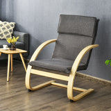 NNECW Padded Rocking Armchair with Pillow &amp Birch Wood Frame-Grey