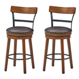 NNECW Set of 2 Swivel Bar Stools with Soft Padded Seat Cushions for Dining Room-99 cm