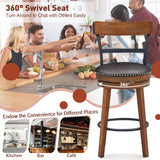 NNECW Set of 2 Swivel Bar Stools with Soft Padded Seat Cushions for Dining Room-99 cm