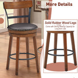 NNECW Set of 2 Swivel Bar Stools with Soft Padded Seat Cushions for Dining Room-99 cm