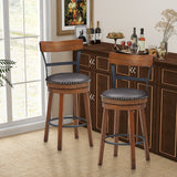 NNECW Set of 2 Swivel Bar Stools with Soft Padded Seat Cushions for Dining Room-99 cm