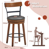 NNECW Set of 2 Swivel Bar Stools with Soft Padded Seat Cushions for Dining Room-99 cm
