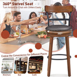 NNECW Set of 2 Swivel Bar Stools with Soft Padded Seat Cushions for Dining Room-110.5 cm