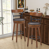 NNECW Set of 2 Swivel Bar Stools with Soft Padded Seat Cushions for Dining Room-110.5 cm