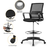 NNECW Mesh Drafting Chair with Adjustable Height for Home & Office