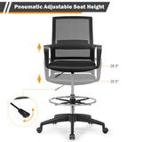 NNECW Mesh Drafting Chair with Adjustable Height for Home & Office