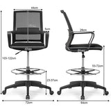 NNECW Mesh Drafting Chair with Adjustable Height for Home & Office
