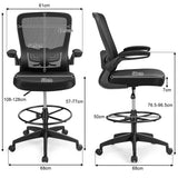 NNECW Ergonomic Drafting Chair with Flip-Up Armrest