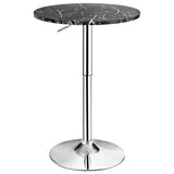 NNECW Modern Height Adjustable and 360 Swivel Bar Table with Marble Patterns