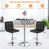 NNECW Modern Height Adjustable and 360 Swivel Bar Table with Marble Patterns
