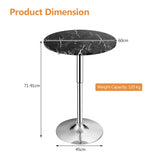 NNECW Modern Height Adjustable and 360 Swivel Bar Table with Marble Patterns