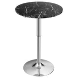 NNECW Modern Height Adjustable and 360 Swivel Bar Table with Marble Patterns