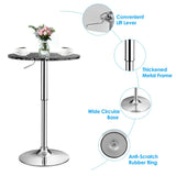 NNECW Modern Height Adjustable and 360 Swivel Bar Table with Marble Patterns