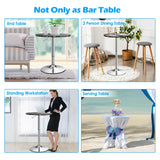 NNECW Modern Height Adjustable and 360 Swivel Bar Table with Marble Patterns