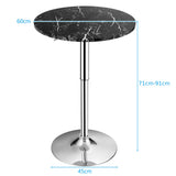 NNECW Modern Height Adjustable and 360 Swivel Bar Table with Marble Patterns