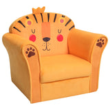 NNECW Lion Pattern Kids Armchair with Wooden Frame for Baby Room