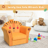 NNECW Lion Pattern Kids Armchair with Wooden Frame for Baby Room