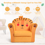 NNECW Lion Pattern Kids Armchair with Wooden Frame for Baby Room