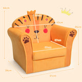 NNECW Lion Pattern Kids Armchair with Wooden Frame for Baby Room