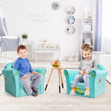 NNECW Crocodile Pattern Kids Armchair with Wooden Frame for Baby Room