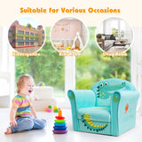 NNECW Crocodile Pattern Kids Armchair with Wooden Frame for Baby Room