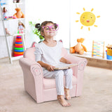 NNECW Cat Pattern Kids Armchair with Wooden Frame for Baby Room