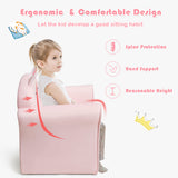 NNECW Cat Pattern Kids Armchair with Wooden Frame for Baby Room