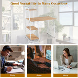NNECW Computer Desk with 4-Tier Ladder Bookshelf and Sturdy Steel structure for Home and Office