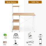 NNECW Computer Desk with 4-Tier Ladder Bookshelf and Sturdy Steel structure for Home and Office