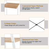 NNECW Computer Desk with 4-Tier Ladder Bookshelf and Sturdy Steel structure for Home and Office