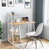 NNECW Computer Desk with 4-Tier Ladder Bookshelf and Sturdy Steel structure for Home and Office