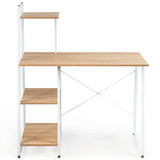 NNECW Computer Desk with 4-Tier Ladder Bookshelf and Sturdy Steel structure for Home and Office