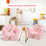 NNECW Childrens Sofa with Lovely Mermaid Pattern for Bedroom