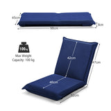 NNECW Foldable Floor Chair with Robust Armchair for Watching TV-Navy