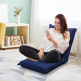 NNECW Foldable Floor Chair with Robust Armchair for Watching TV-Navy