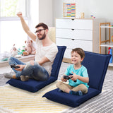 NNECW Foldable Floor Chair with Robust Armchair for Watching TV-Navy