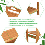 NNECW 5-Tier Bamboo Shoe Rack with Two Rounded Handles for Entryway