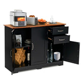 NNECW Buffet Sideboard Storage Cabinet with Spacious Table Top-Black