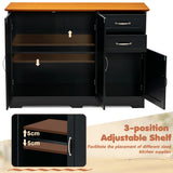 NNECW Buffet Sideboard Storage Cabinet with Spacious Table Top-Black