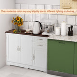 NNECW Buffet Sideboard Storage Cabinet with Spacious Table Top-White