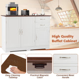 NNECW Buffet Sideboard Storage Cabinet with Spacious Table Top-White