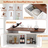 NNECW Buffet Sideboard Storage Cabinet with Spacious Table Top-White