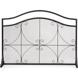 NNECW Single Panel Fireplace Screen with Metal Mesh for Baby or Pet Safe