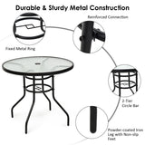 NNECW Round Coffee Table with Umbrella Hole for Patio & Garden & Balcony